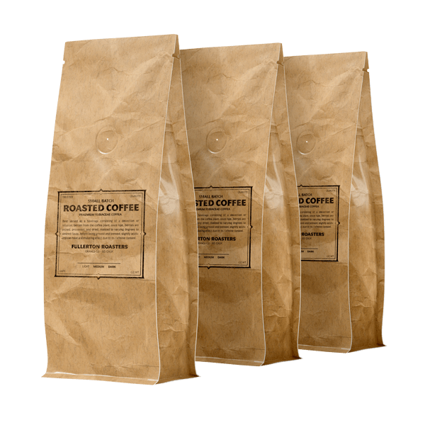 Three bag of roasted coffee beans